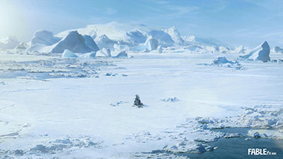 Wide open of ice field matte painting