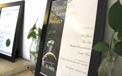 Founder Jonah West nominated for VES Award.