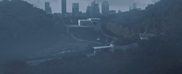 Matte painting of background city view. Compositing by Renovatio
